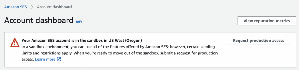 aws ses sandbox